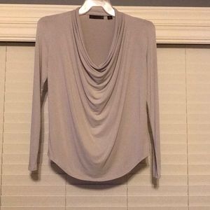 Light grey drape neck blouse